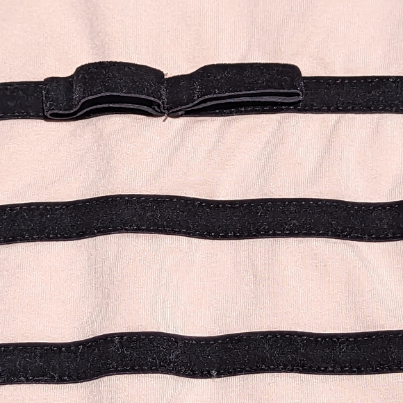 Karl Lagerfeld Women's Size Large Pink Sweater with Black Stripes and Bow - Picture 3 of 6